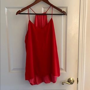 Red strappy tank